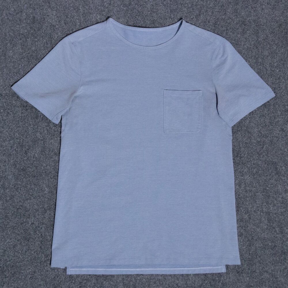 Lululemon Pique Cotton Blend Light Blue Short Sleeve Pocket T-Shirt Men's Medium